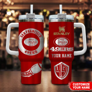 Custom San Francisco 49ers Insulated Tumbler with Handle - Personalize Your Name