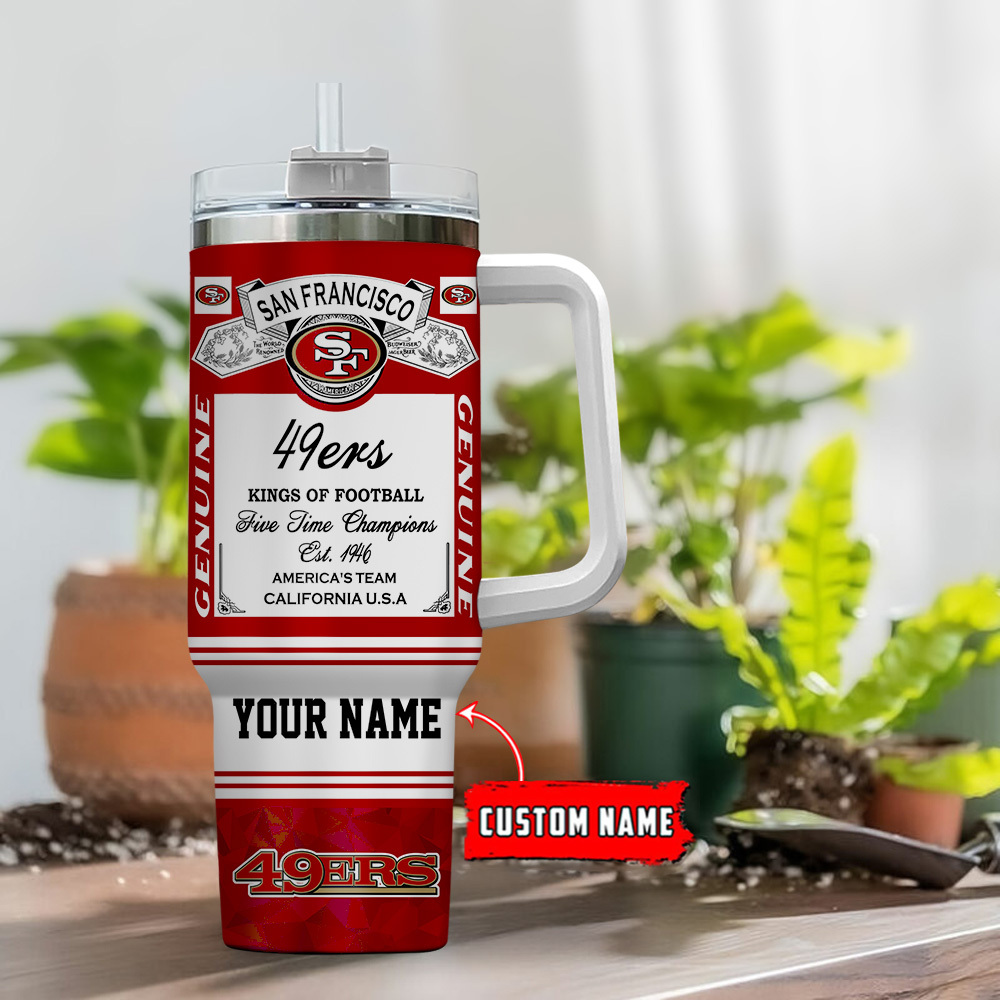 Personalized San Francisco Team Tumbler - Custom Name Sports Fan Gift - Image 2