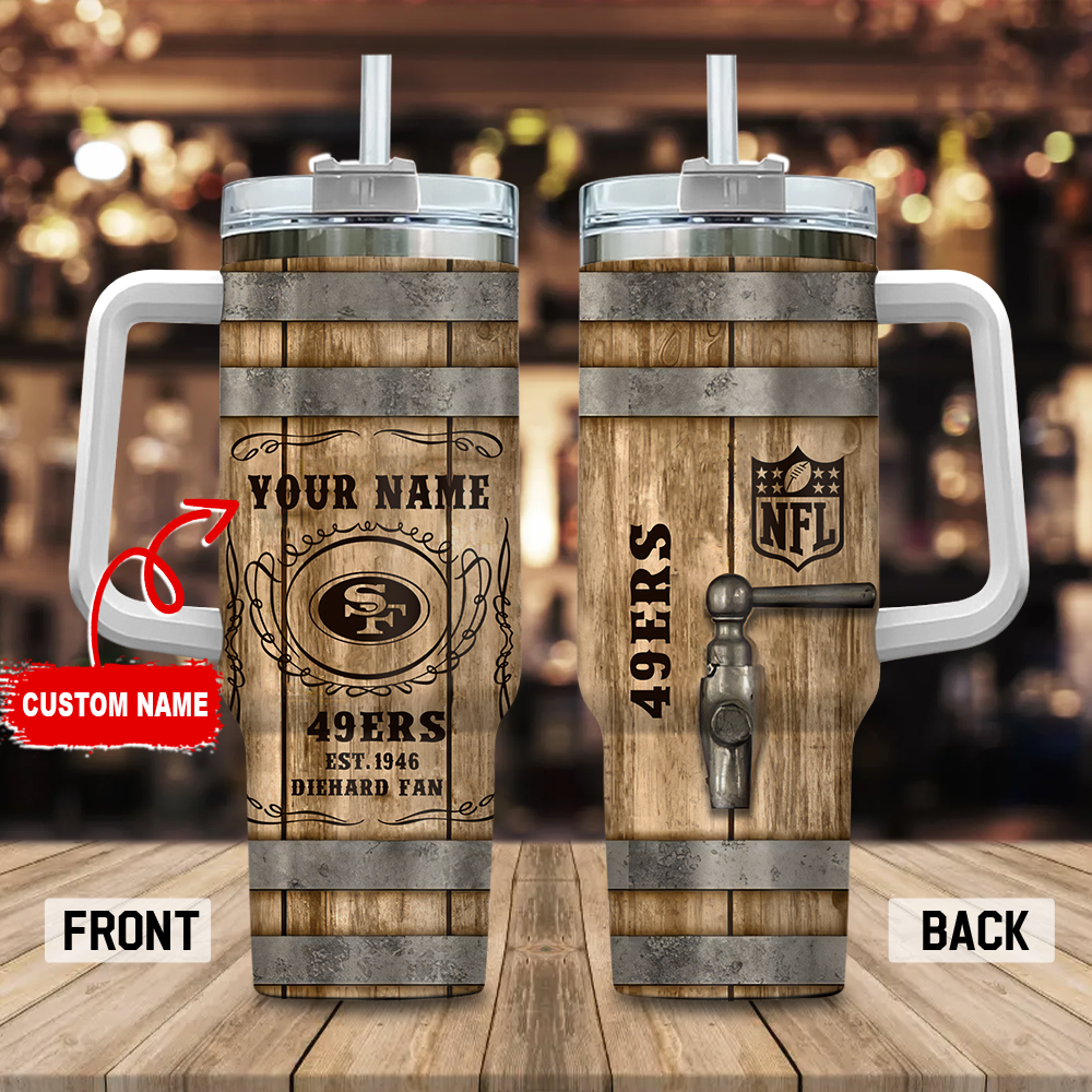 Customizable NFL Fan Tumbler with Handle - Personalized Football Gift