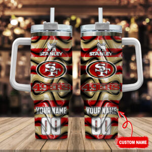 Personalized 49ers Stanley Tumbler with Handle - Custom Name & Number
