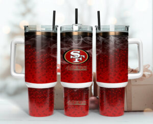49ers Thermal Tumbler with Handle - Insulated Travel Mug for Fans