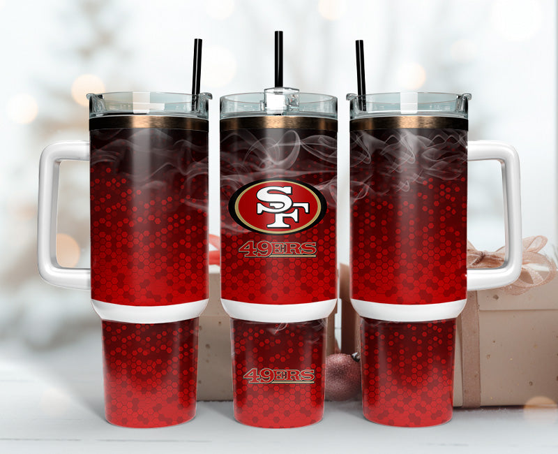 49ers Thermal Tumbler with Handle - Insulated Travel Mug for Fans