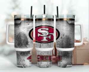 Stylish 49ers Insulated Tumbler with Handle - Perfect for Fans & Gifts