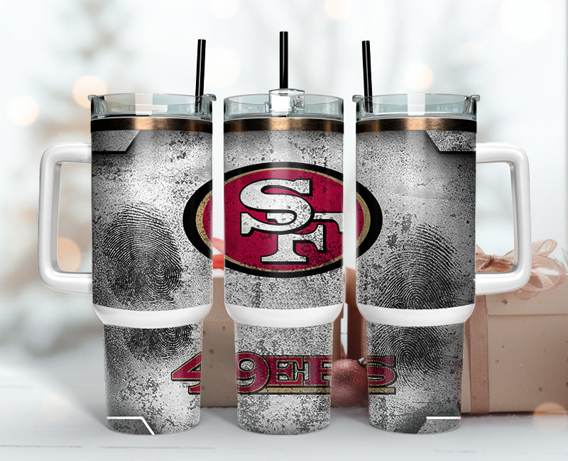 Stylish 49ers Insulated Tumbler with Handle - Perfect for Fans & Gifts