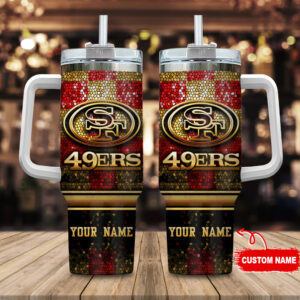 Customizable 49ers Tumbler with Handle - Perfect Gift for Fans