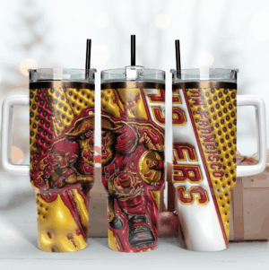 Vibrant Football Team Tumbler with Straw - Perfect Gift for Fans