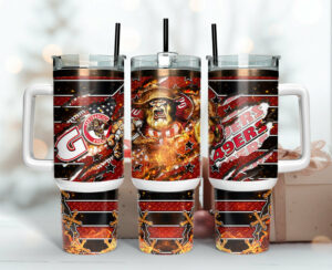 NFL Team Spirit Stainless Steel Tumbler with Handle & Straw - Perfect for Game Day!