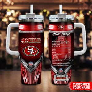 Customizable 49ers Fan Tumbler with Straw - Show Your Team Pride