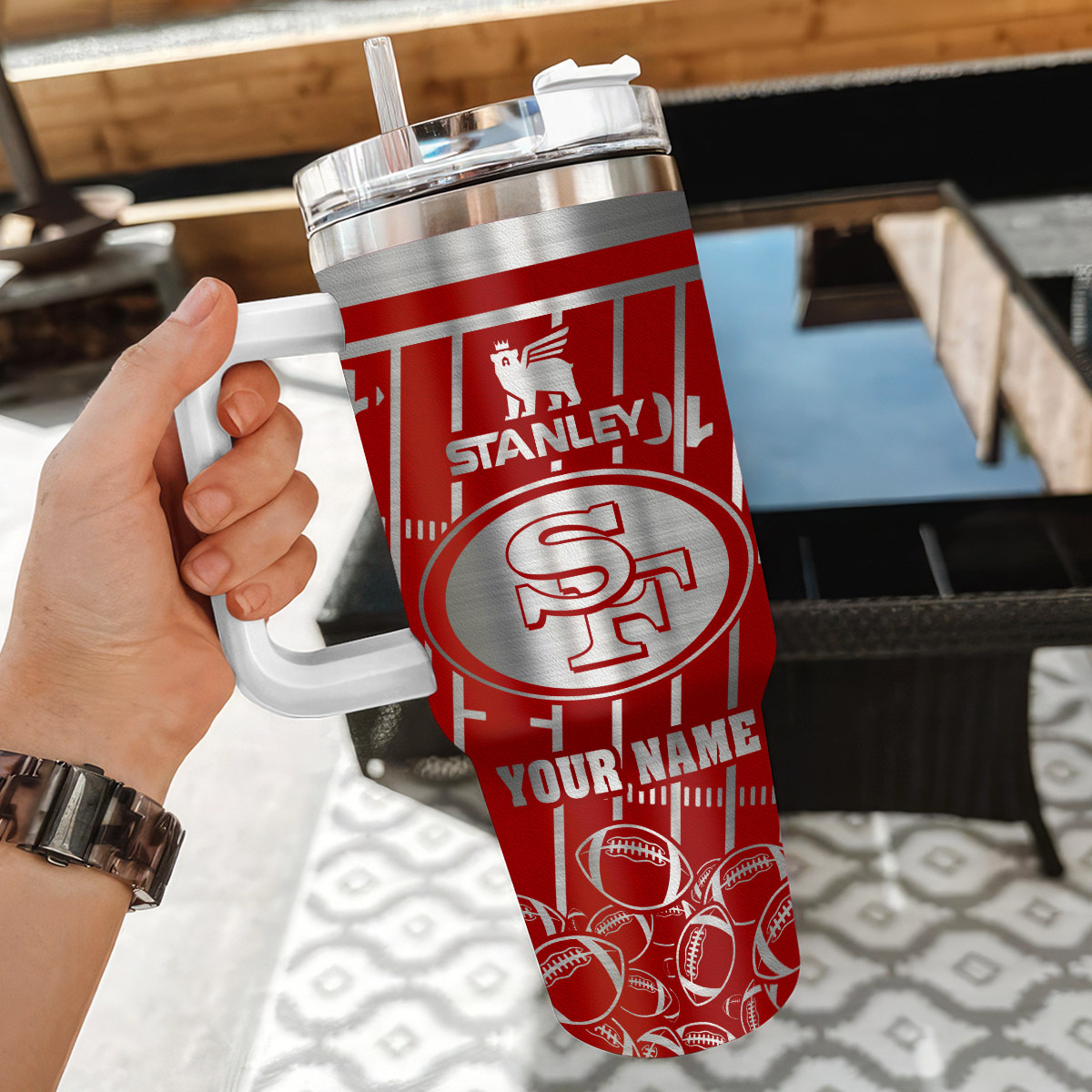 Customizable Stanley Football Tumbler - Personalized Sports Fan Gift - Image 3
