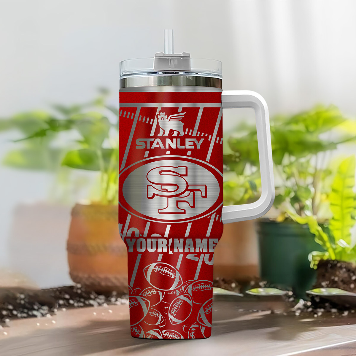Customizable Stanley Football Tumbler - Personalized Sports Fan Gift - Image 2