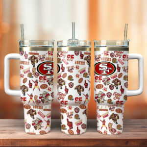 San Francisco 49ers NFL Sports Custom Stanley Quencher 40oz Stainless Steel Tumbler With Handle - Threewoofs