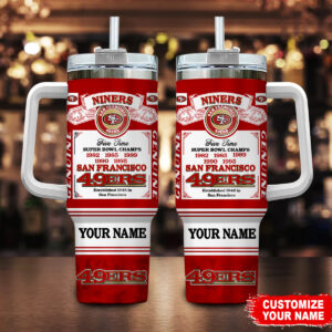Personalized San Francisco 49ers Tumbler - Custom Name Sports Mug