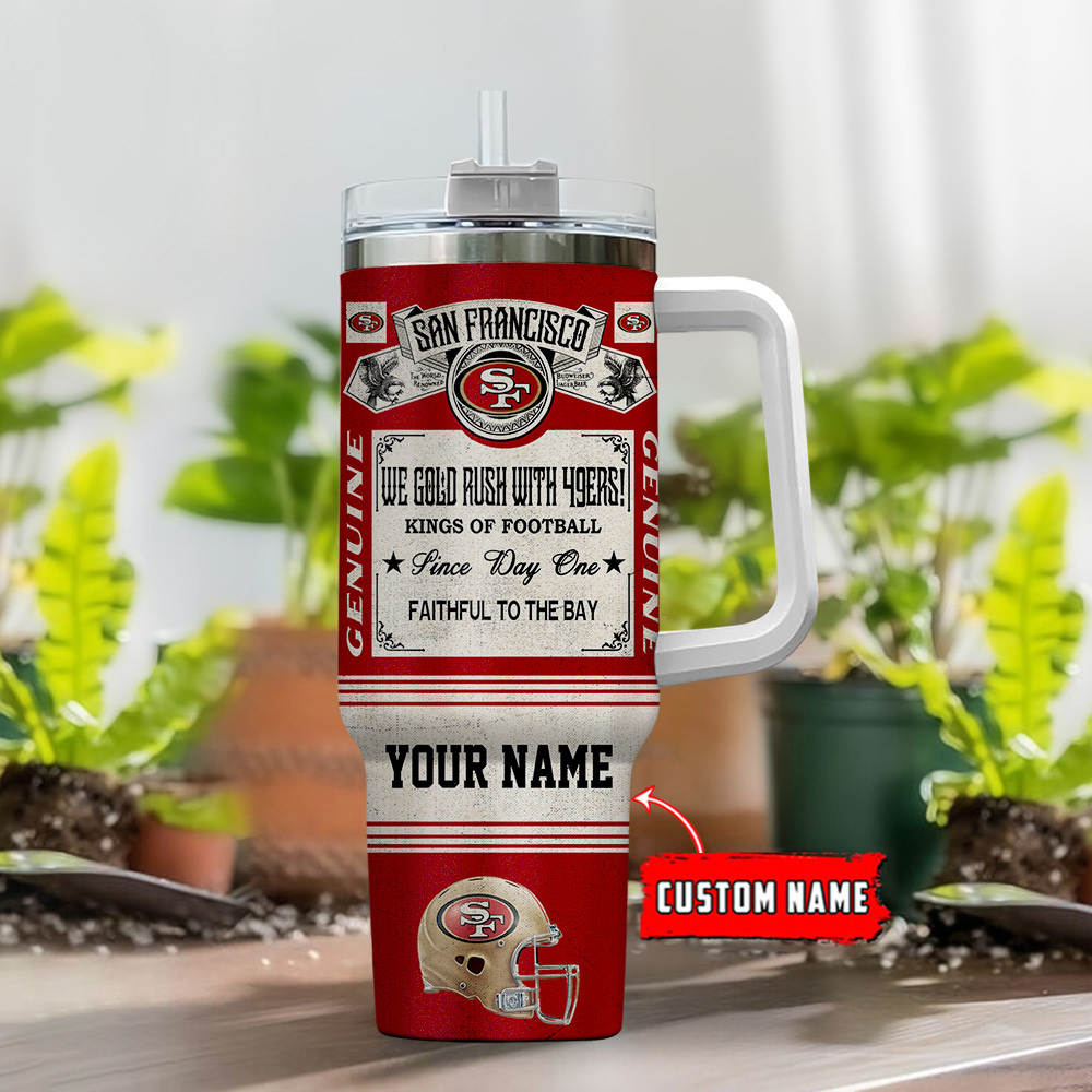 Personalized San Francisco Football Tumbler - Custom Name & Durable Design - Image 2