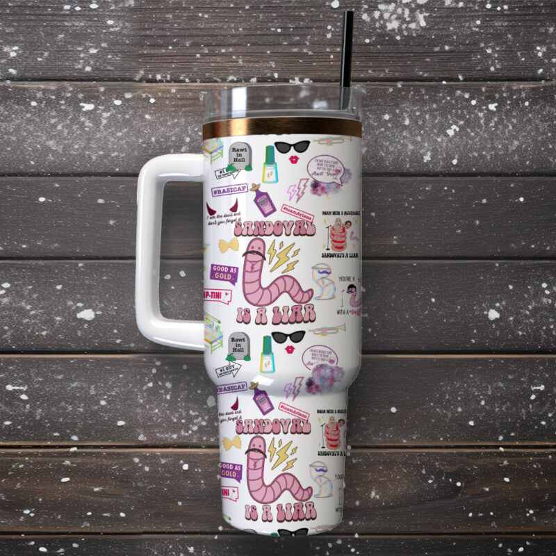 Sandoval Is A Liar Cartoon Custom Stanley Quencher 40oz Stainless Steel Tumbler - Threewoofs - Image 2