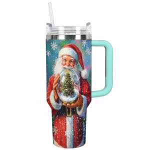 Santa Claus Magic Christmas Custom Stanley Quencher 40oz Stainless Steel Tumbler With Handle - Threewoofs