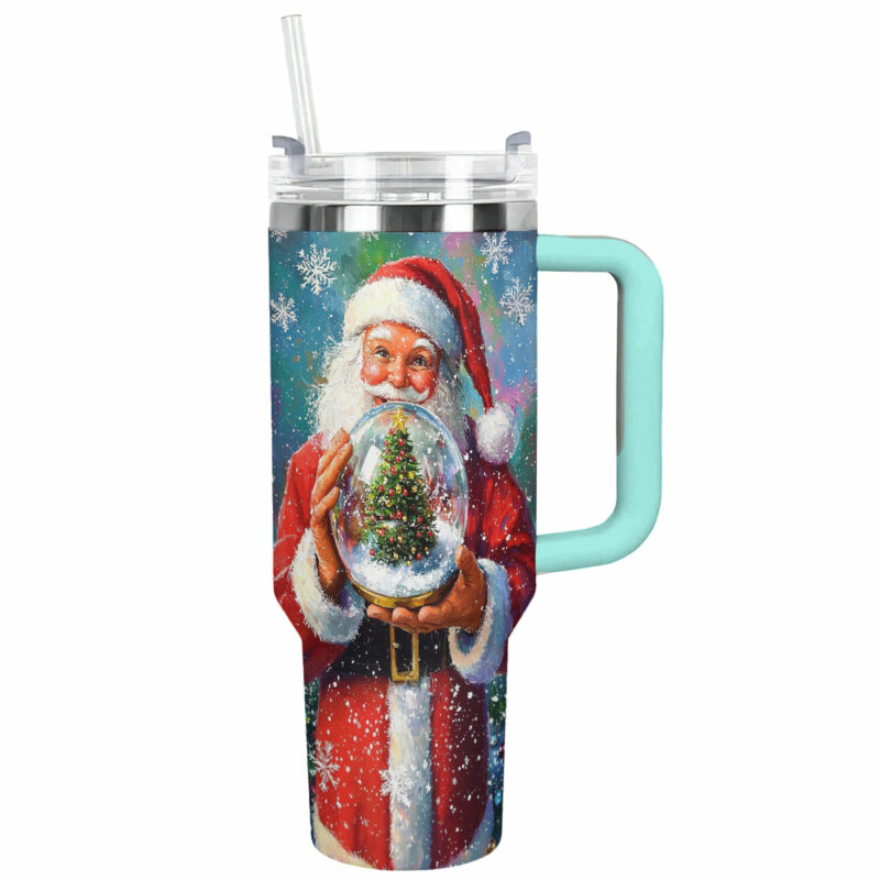 Santa Claus Magic Christmas Custom Stanley Quencher 40oz Stainless Steel Tumbler With Handle - Threewoofs