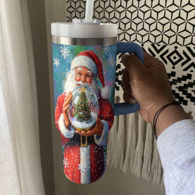 Santa Claus Magic Christmas Custom Stanley Quencher 40oz Stainless Steel Tumbler With Handle - Threewoofs - Image 2