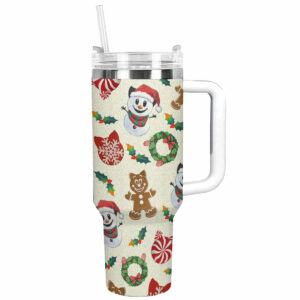 Santa Claws‚Äô Cat Christmas Custom Stanley Quencher 40oz Stainless Steel Tumbler With Handle - Threewoofs