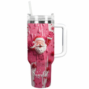 Santa Sweet Wonderland Christmas Custom Stanley Quencher 40oz Stainless Steel Tumbler With Handle - Threewoofs