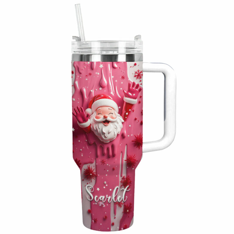 Santa Sweet Wonderland Christmas Custom Stanley Quencher 40oz Stainless Steel Tumbler With Handle - Threewoofs