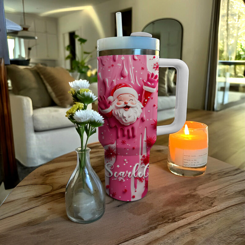 Santa Sweet Wonderland Christmas Custom Stanley Quencher 40oz Stainless Steel Tumbler With Handle - Threewoofs - Image 2