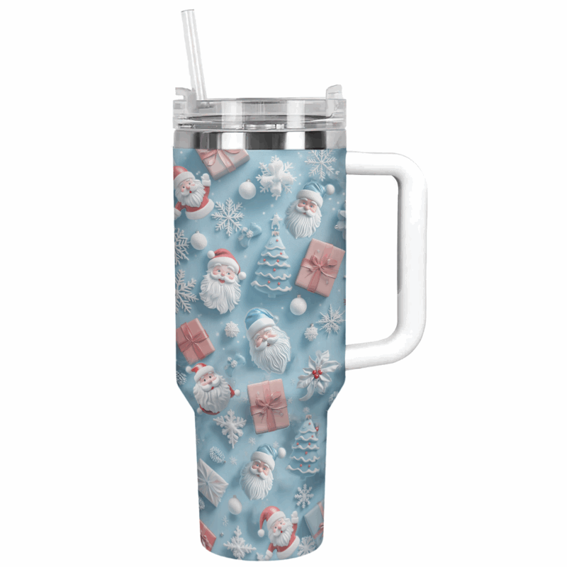 Santa‚Äôs Gift Edition Christmas Custom Stanley Quencher 40oz Stainless Steel Tumbler With Handle - Threewoofs