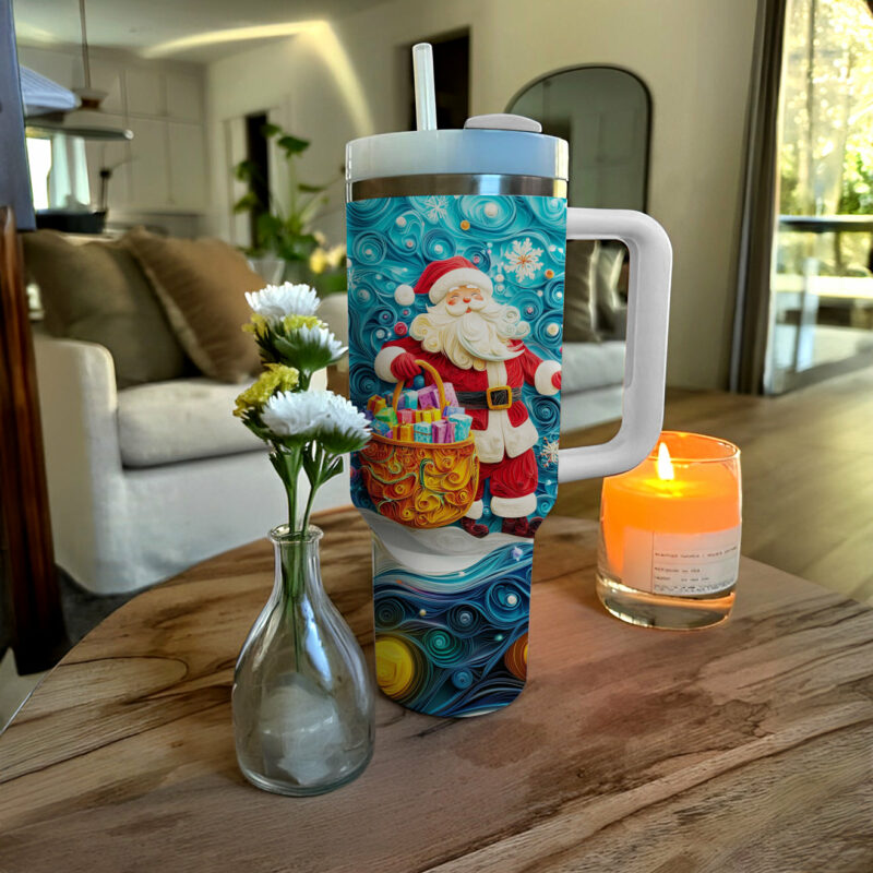 Santa‚Äôs Gift Magic Christmas Custom Stanley Quencher 40oz Stainless Steel Tumbler With Handle - Threewoofs - Image 2
