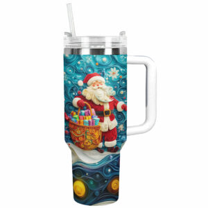 Santa‚Äôs Gift Magic Christmas Custom Stanley Quencher 40oz Stainless Steel Tumbler With Handle - Threewoofs