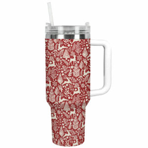 Scandinavian Christmas Custom Stanley Quencher 40oz Stainless Steel Tumbler With Handle - Threewoofs