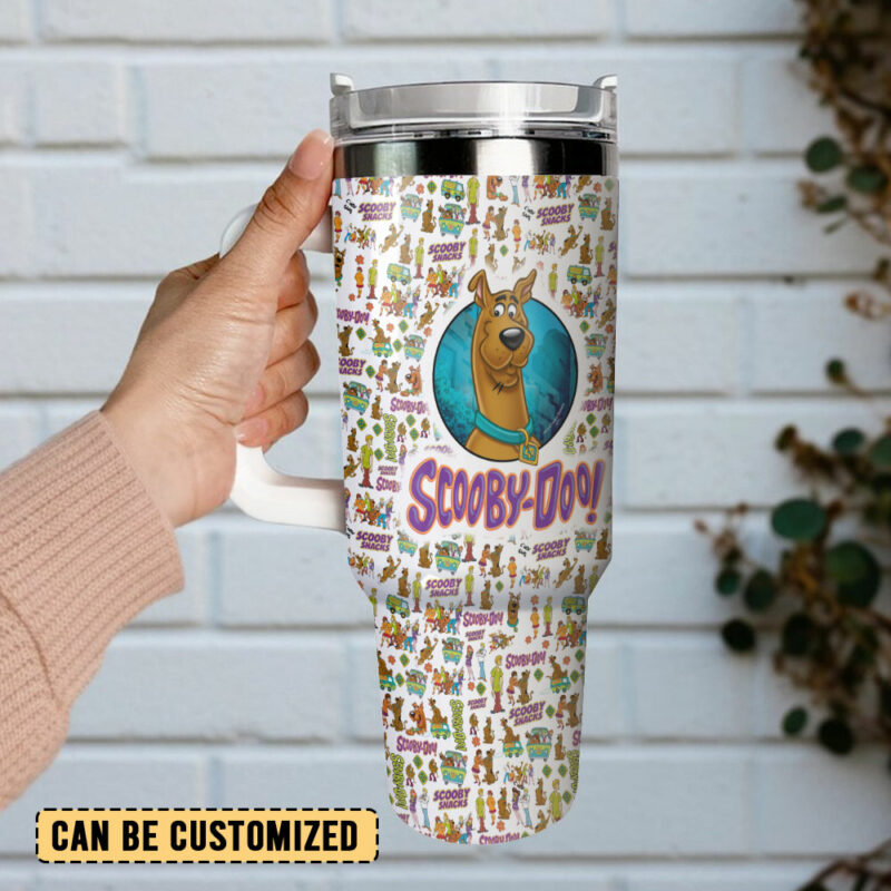 Scooby-Doo Cartoon Custom Stanley Quencher 40oz Stainless Steel Tumbler With Handle - Threewoofs - Image 3