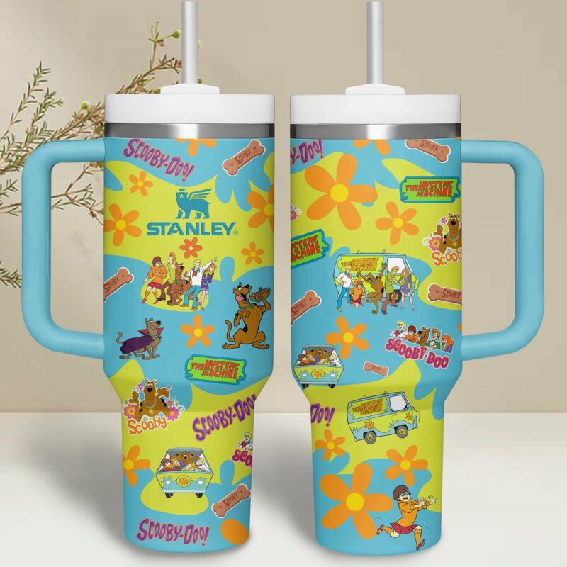 Scooby-Doo Cartoon Custom Stanley Quencher 40oz Stainless Steel Tumbler With Handle - Threewoofs - Image 7