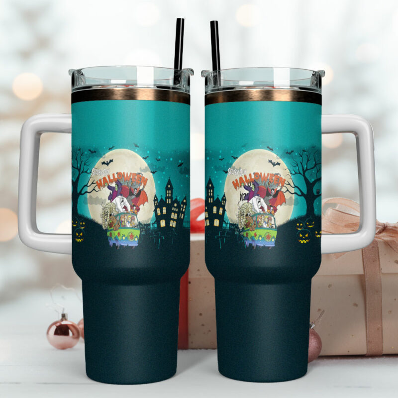Scooby-Doo Cartoon Custom Stanley Quencher 40oz Stainless Steel Tumbler With Handle - Threewoofs - Image 4