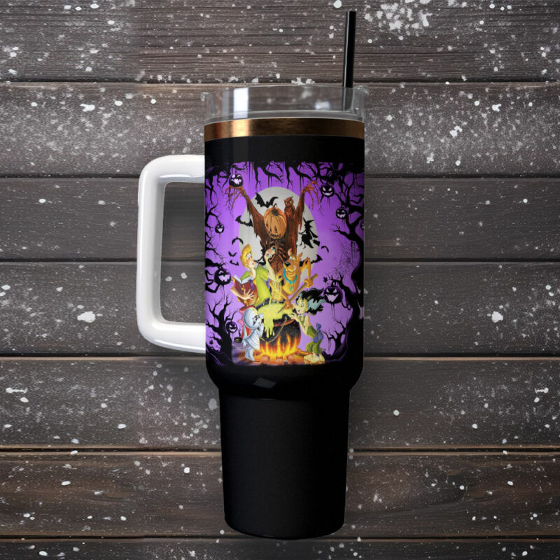 Scooby-Doo Cartoon Custom Stanley Quencher 40oz Stainless Steel Tumbler With Handle - Threewoofs - Image 2