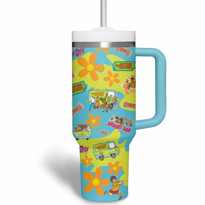 Scooby-Doo Cartoon Custom Stanley Quencher 40oz Stainless Steel Tumbler With Handle - Threewoofs - Image 2