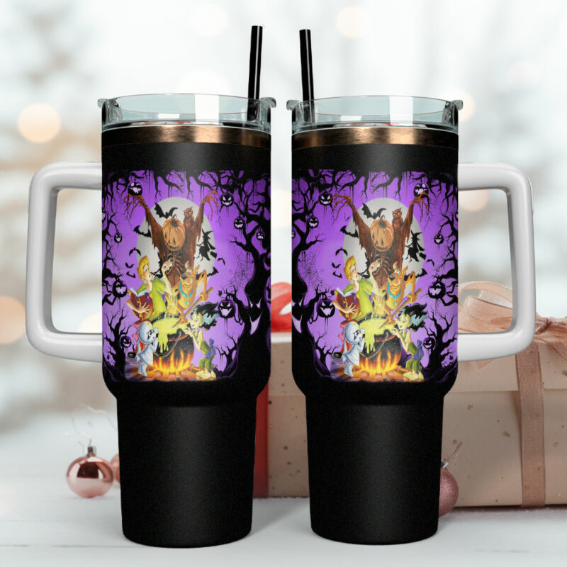 Scooby-Doo Cartoon Custom Stanley Quencher 40oz Stainless Steel Tumbler With Handle - Threewoofs - Image 4