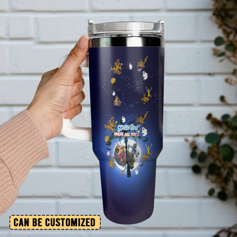 Scooby-Doo Cartoon Custom Stanley Quencher 40oz Stainless Steel Tumbler With Handle - Threewoofs - Image 3