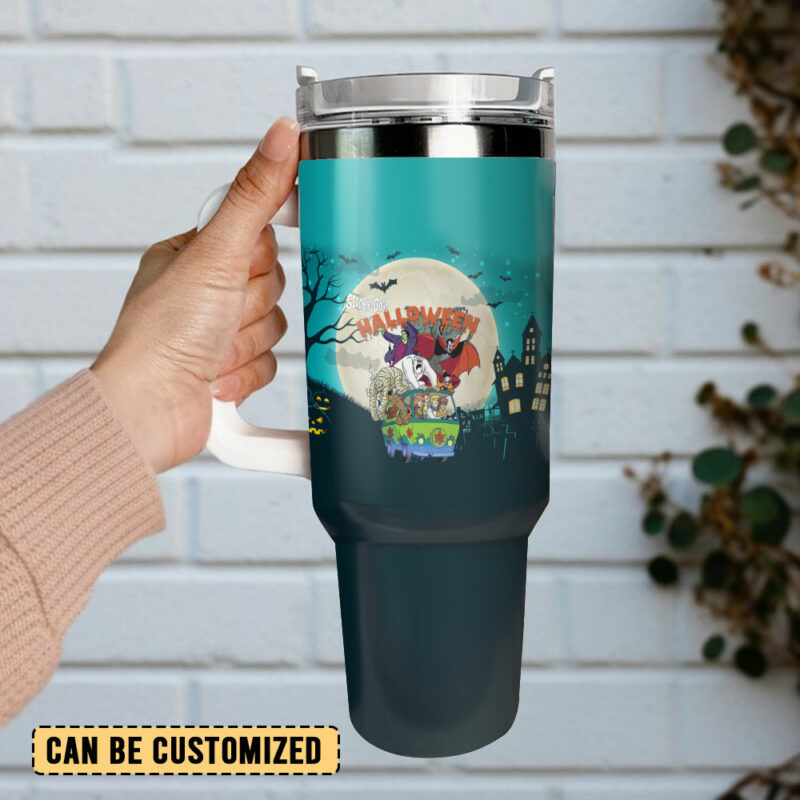 Scooby-Doo Cartoon Custom Stanley Quencher 40oz Stainless Steel Tumbler With Handle - Threewoofs - Image 3
