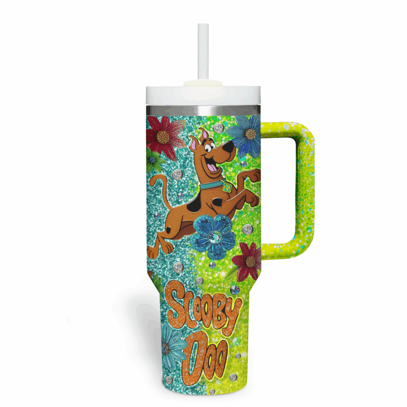 Scooby-Doo Cartoon Custom Stanley Quencher 40oz Stainless Steel Tumbler With Handle - Threewoofs - Image 4