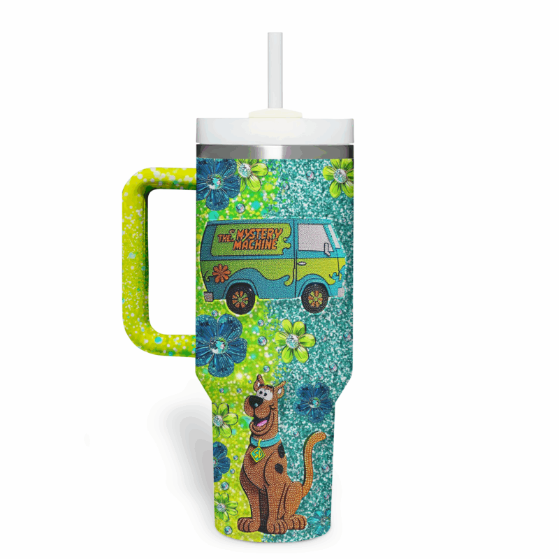 Scooby-Doo Cartoon Custom Stanley Quencher 40oz Stainless Steel Tumbler With Handle - Threewoofs - Image 3