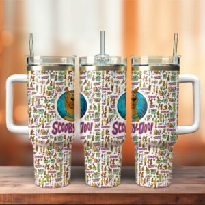Scooby-Doo Cartoon Custom Stanley Quencher 40oz Stainless Steel Tumbler With Handle - Threewoofs