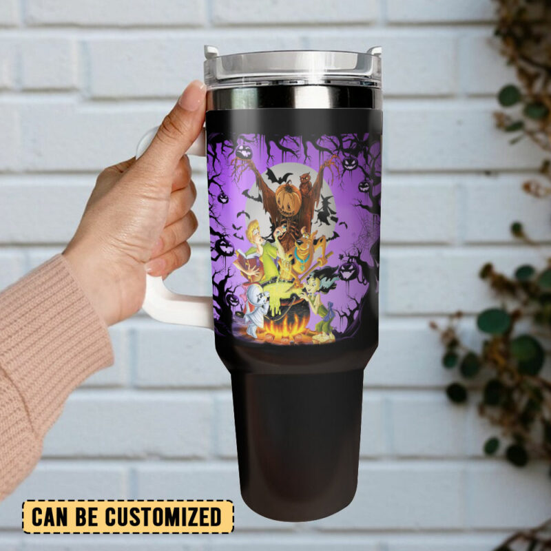 Scooby-Doo Cartoon Custom Stanley Quencher 40oz Stainless Steel Tumbler With Handle - Threewoofs - Image 3