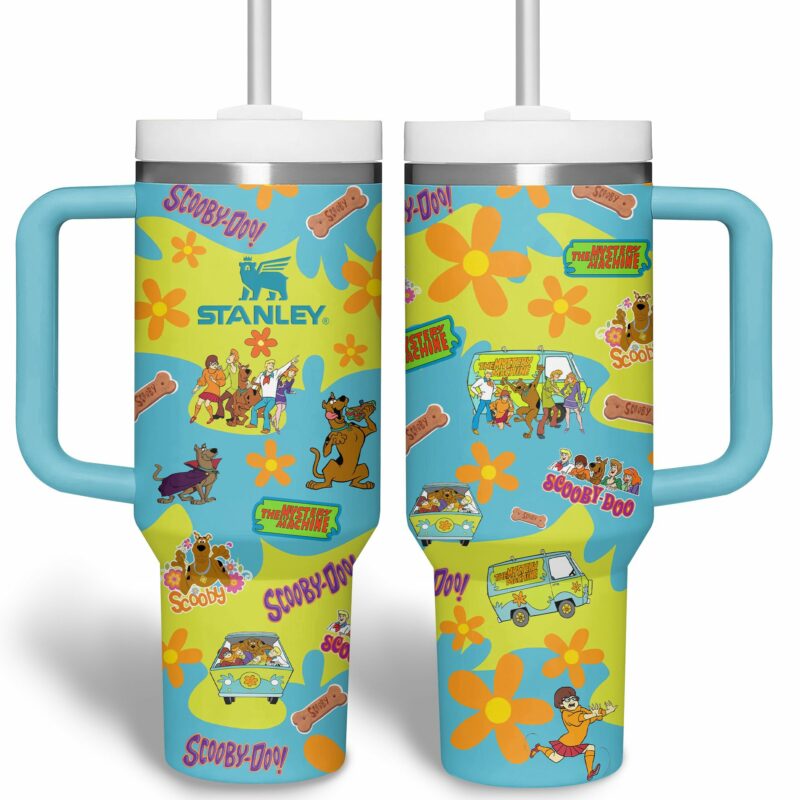 Scooby-Doo Cartoon Custom Stanley Quencher 40oz Stainless Steel Tumbler With Handle - Threewoofs - Image 4