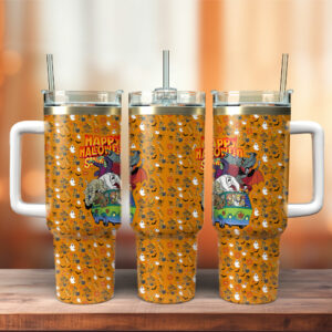 Scooby-Doo Cartoon Custom Stanley Quencher 40oz Stainless Steel Tumbler With Handle - Threewoofs