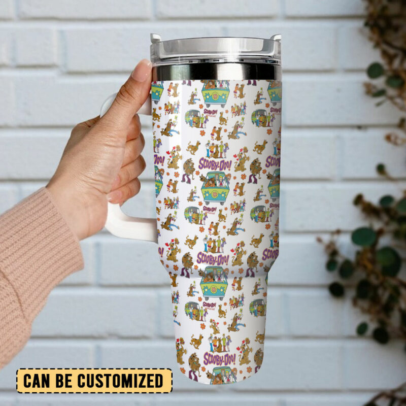 Scooby-Doo Cartoon Custom Stanley Quencher 40oz Stainless Steel Tumbler With Handle - Threewoofs - Image 3