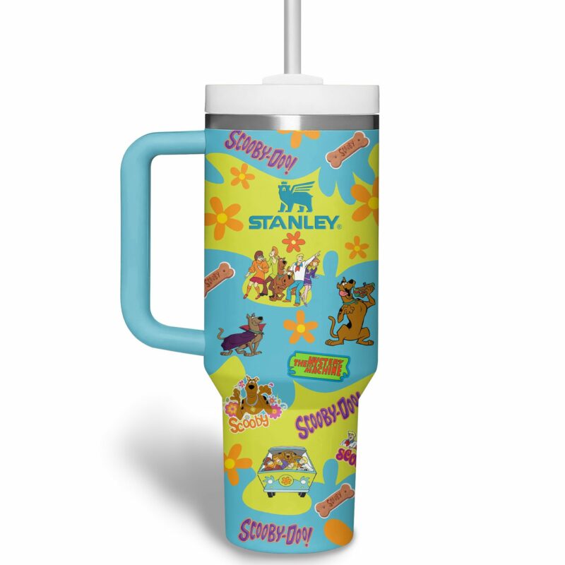 Scooby-Doo Cartoon Custom Stanley Quencher 40oz Stainless Steel Tumbler With Handle - Threewoofs - Image 3
