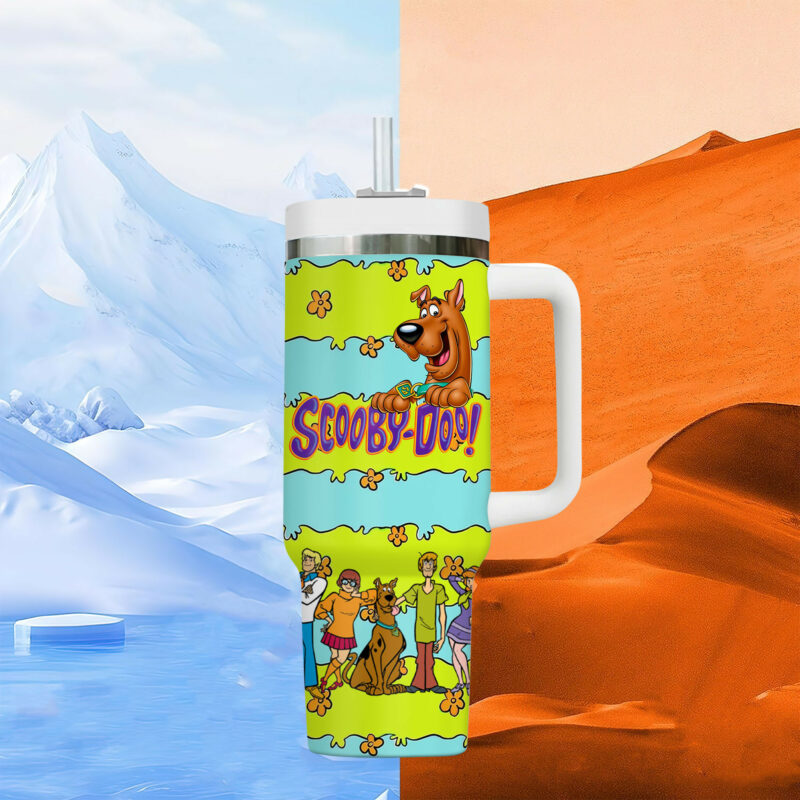 Scooby-Doo Cartoon Custom Stanley Quencher 40oz Stainless Steel Tumbler With Handle - Threewoofs - Image 7