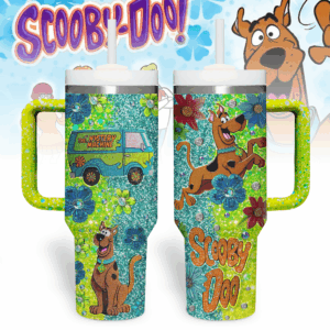 Scooby-Doo Cartoon Custom Stanley Quencher 40oz Stainless Steel Tumbler With Handle - Threewoofs