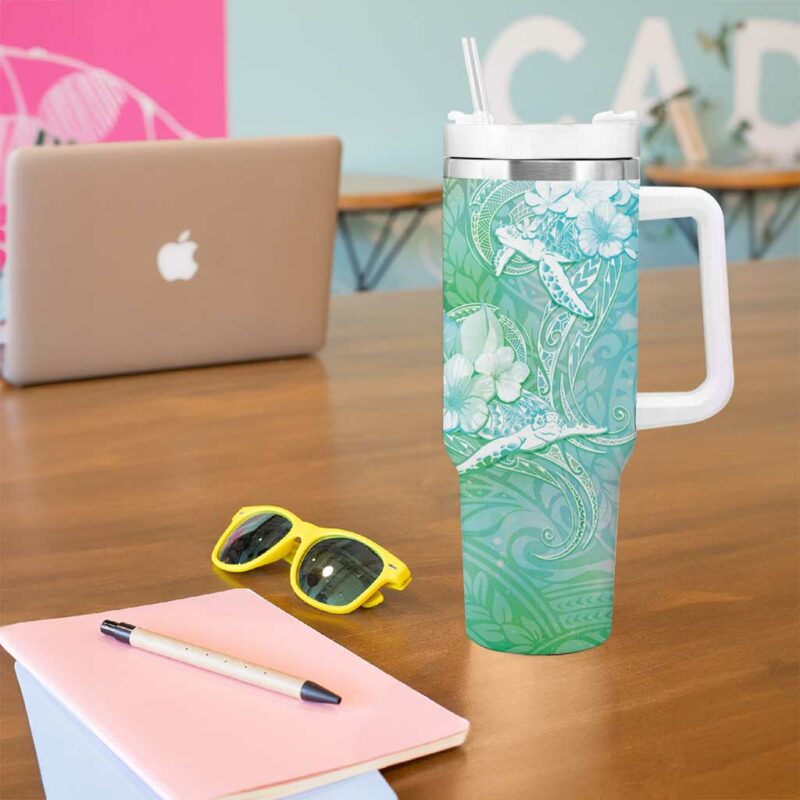 Sea Turtle One Love One Heart Custom Stanley Quencher 40oz Stainless Steel Tumbler With Handle - Threewoofs - Image 5