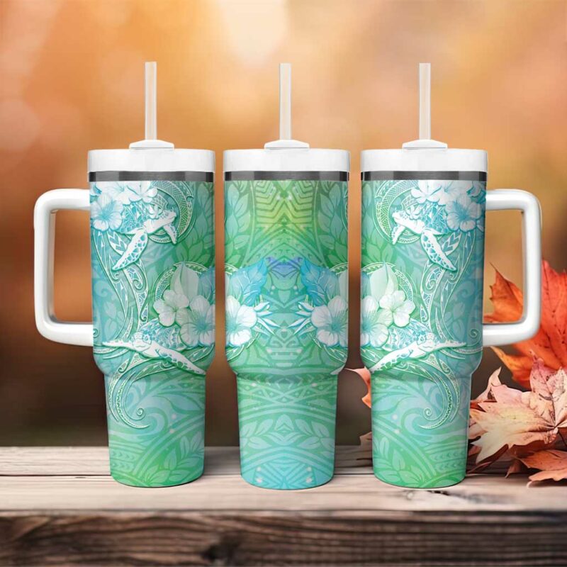 Sea Turtle One Love One Heart Custom Stanley Quencher 40oz Stainless Steel Tumbler With Handle - Threewoofs - Image 4