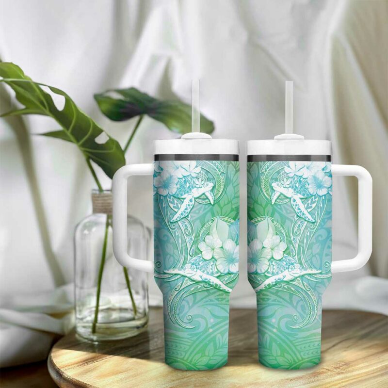 Sea Turtle One Love One Heart Custom Stanley Quencher 40oz Stainless Steel Tumbler With Handle - Threewoofs - Image 9